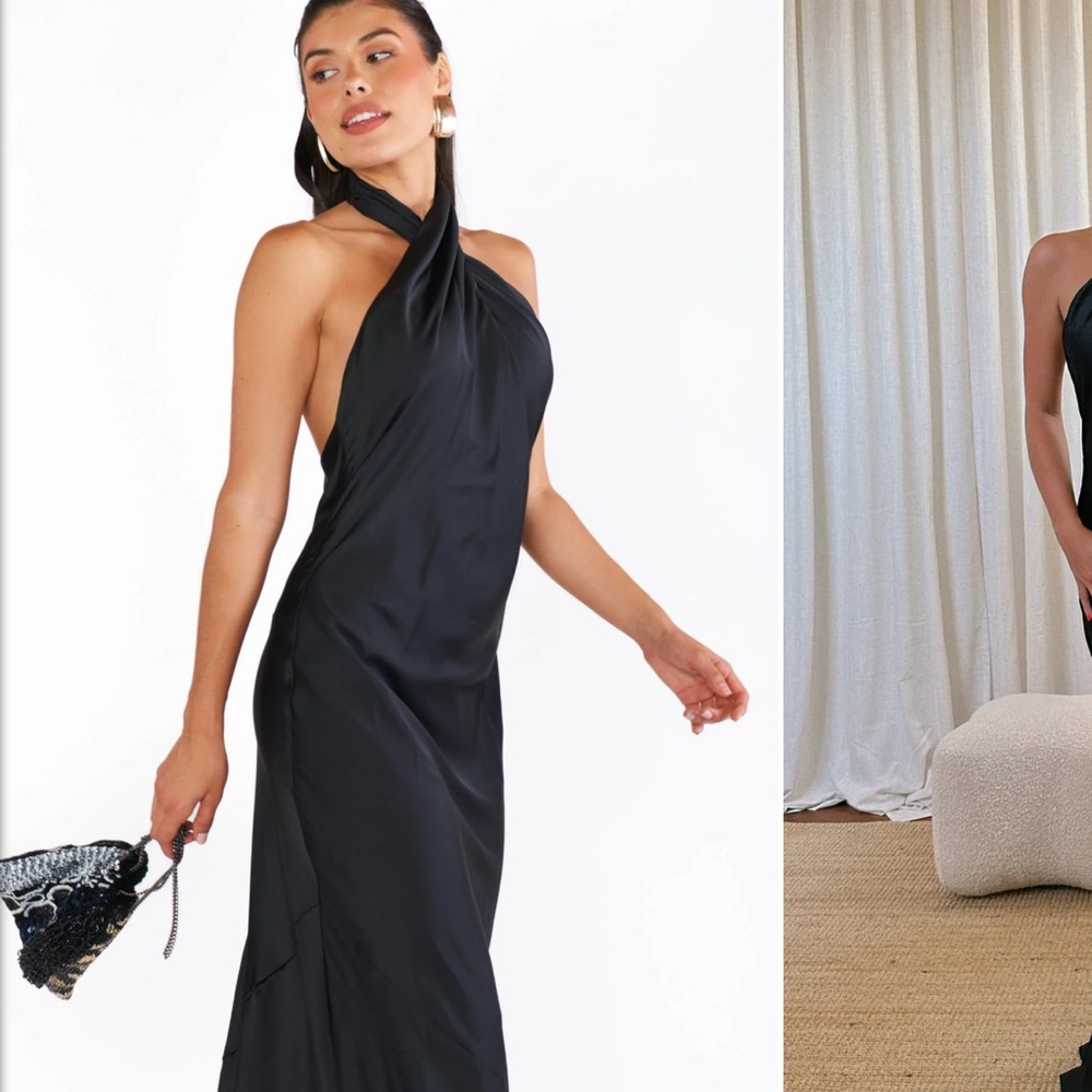 Show me your Mumu Elegant Black Halter Dress